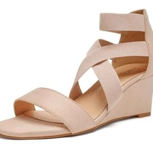 New Beige Wedge Sandals.